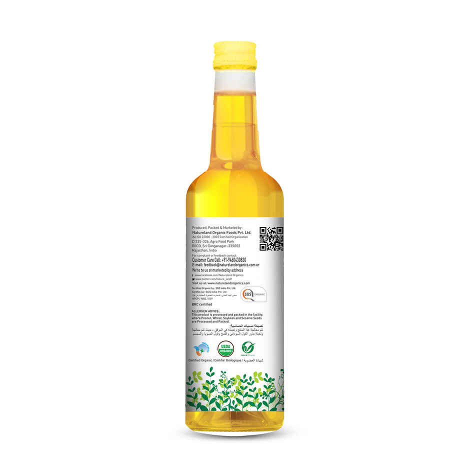 Natureland Organics Groundnut (Peanut) Cold Pressed Oil | Healthy Cooking Oil